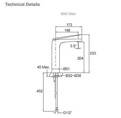 Kohler Avid Tall Basin Mixer - Chrome