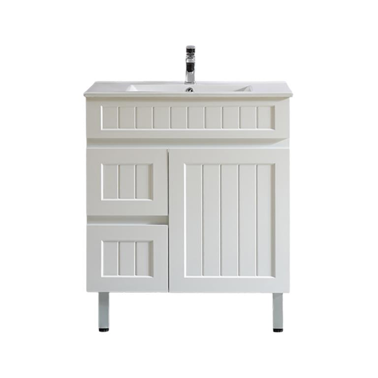 Acacia Shaker Floor Standing 750mm Vanity - White