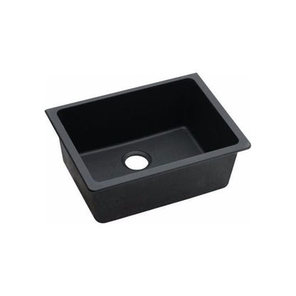 Granite Quartz Stone Kitchen Sink with Single Bowl Undermount 635x470 - Black