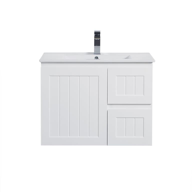 Acacia Shaker Wall Hung 750mm Vanity - White