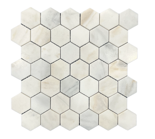 Hexagon Honed 48mm -  Lotus White