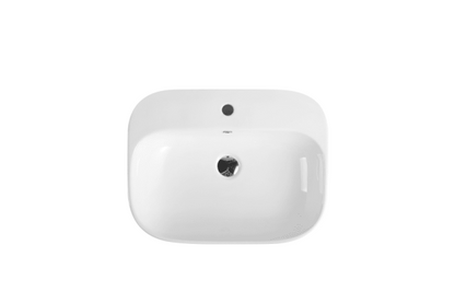 Cosy Rectangle Semi-Inset Basin with Tap Hole- Gloss White