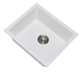 Carysil Salsa Single Bowl Granite Kitchen Sink 533×457 - White