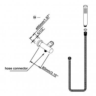 AQ Round Hand Held Shower Set - Chrome