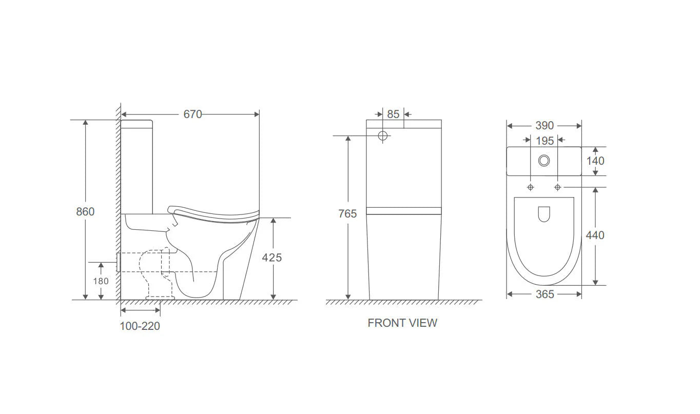 Fifa Back-to-Wall Toilet Suite - Gloss White