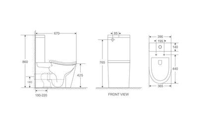 Fifa Back-to-Wall Toilet Suite - Gloss White