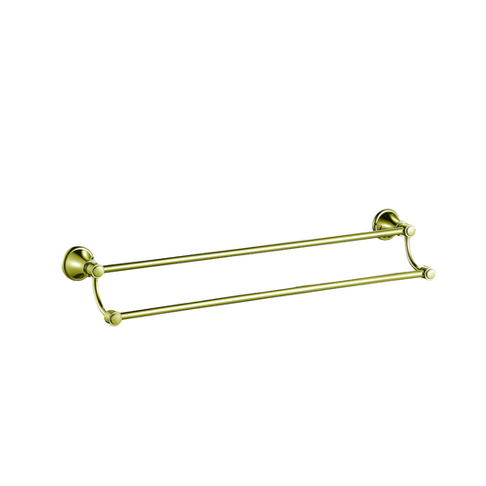 Clasico Double Towel Rail 600mm - Brushed Gold