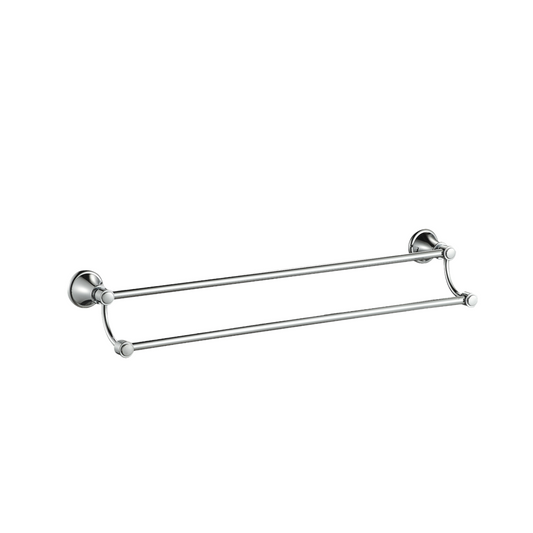Clasico Double Towel Rail 600mm - Brushed Nickel