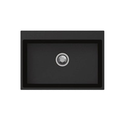 Carysil Waltz Single Bowl Granite Kitchen Sink 680x500 - Black