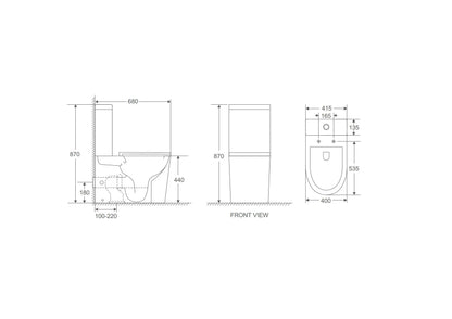 Oxford Back-to-Wall Toilet Suite - Gloss White