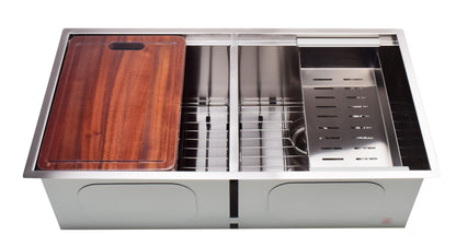 Stainless Steel Sink with Double Bowl 838x450mm