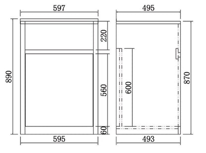 PVC Laundry Cabinet with Tub 45L