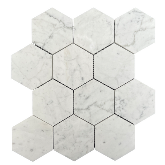 Hexagon Honed 90mm - Carrara