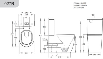 Elvera Ambulant Tornado Rimless Toilet Suite