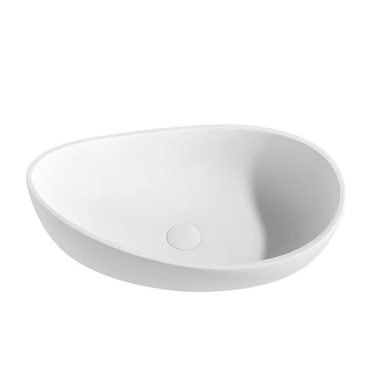 Waverly Cast Stone Solid Surface Basin - Gloss White