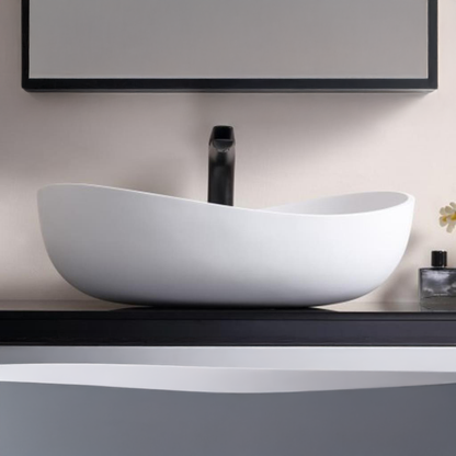 Waverly Cast Stone Solid Surface Basin - Gloss White