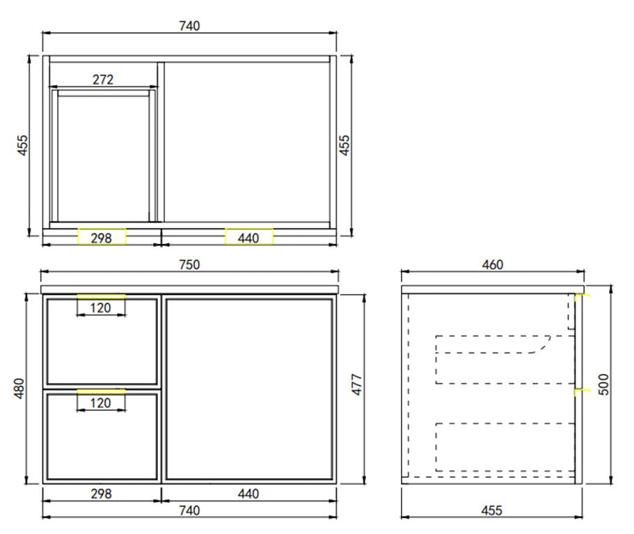 Miami White Wall Hung 750mm Vanity