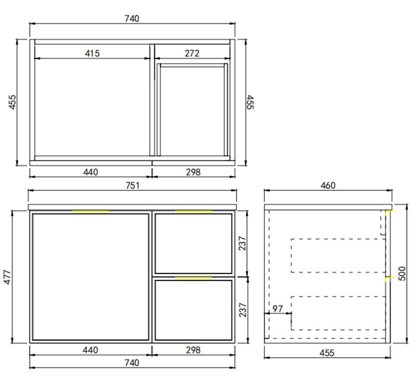 Miami White Wall Hung 750mm Vanity