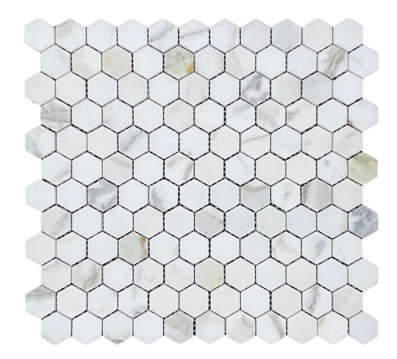 Hexagon Honed 25mm - Calacatta Gold