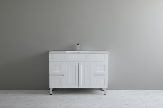 Acacia Shaker Floor Standing 1500mm Vanity - White