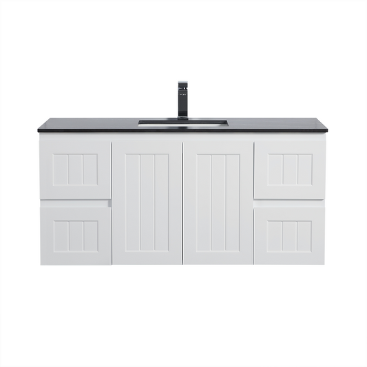 Acacia Shaker Wall Hung 1200mm Vanity - White