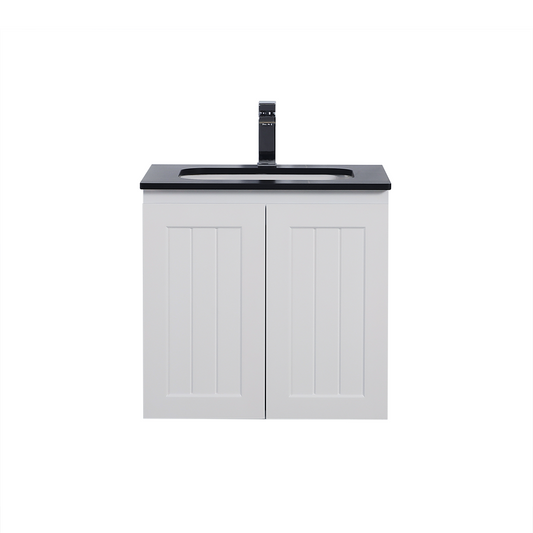 Acacia Shaker Wall Hung 600mm Vanity - White