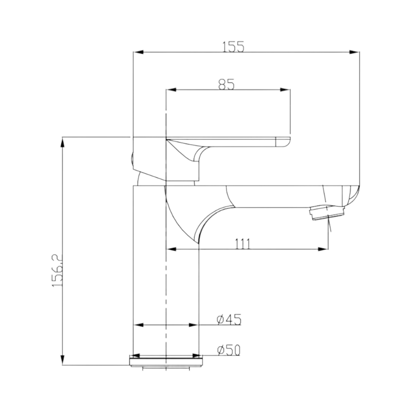 Single Handle Basin Mixer - Gunmetal