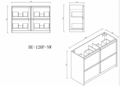 Bella 1200mm Freestanding Cabinet - Notaio Walnut