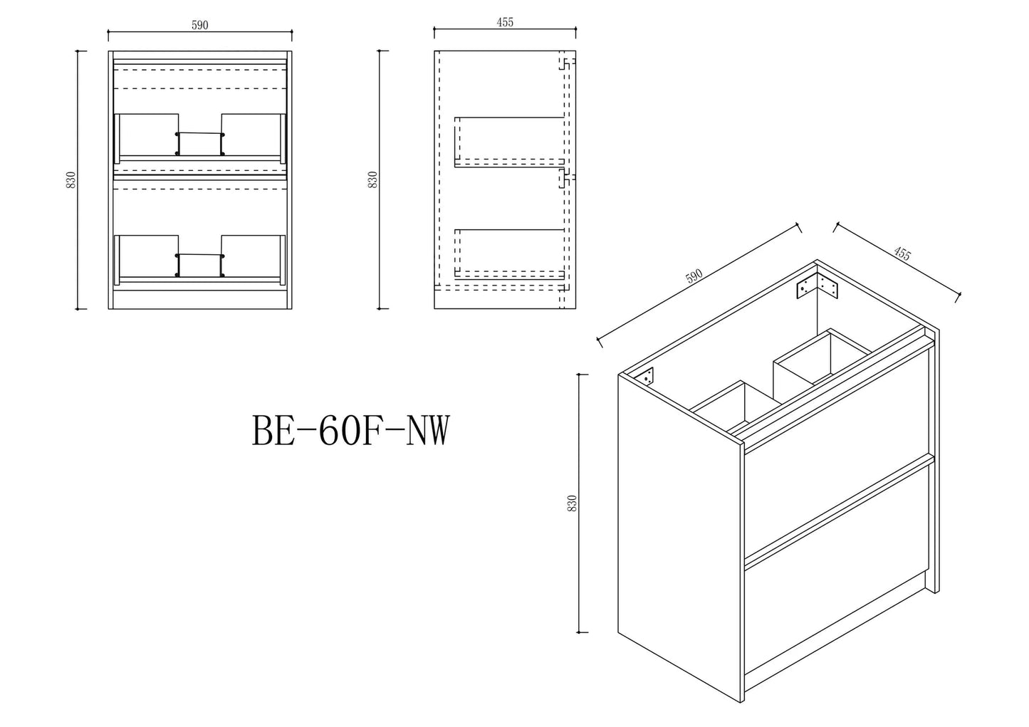 Bella 600mm Freestanding Cabinet - Notaio Walnut