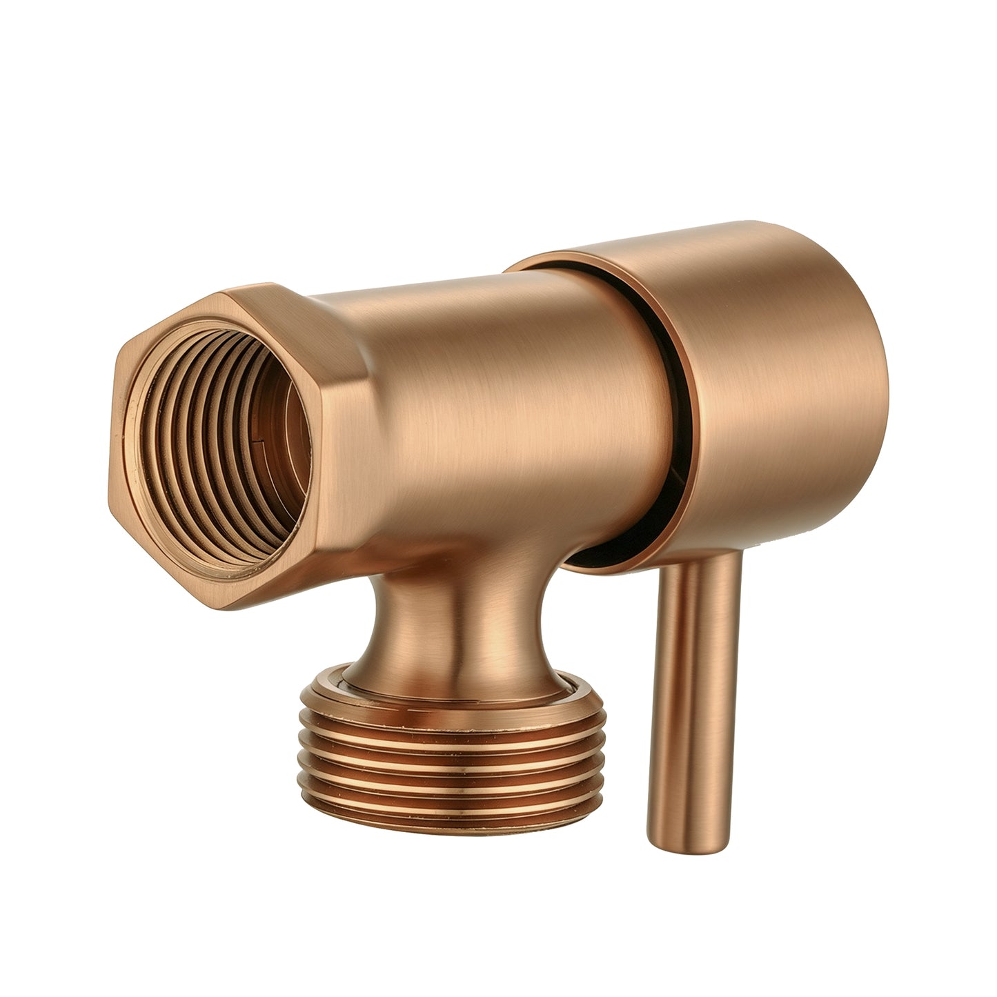 Washing Machine Stop Tap - Brushed Copper