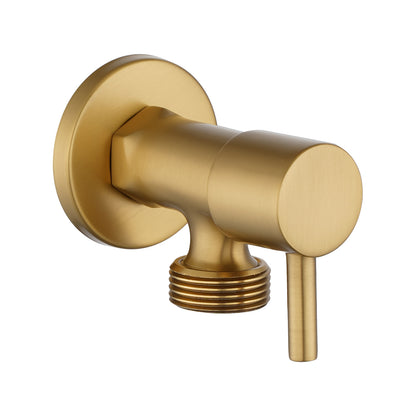 Washing Machine Stop Tap - Brushed Brass