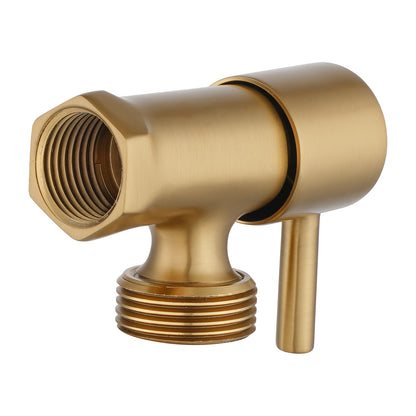 Washing Machine Stop Tap - Brushed Brass
