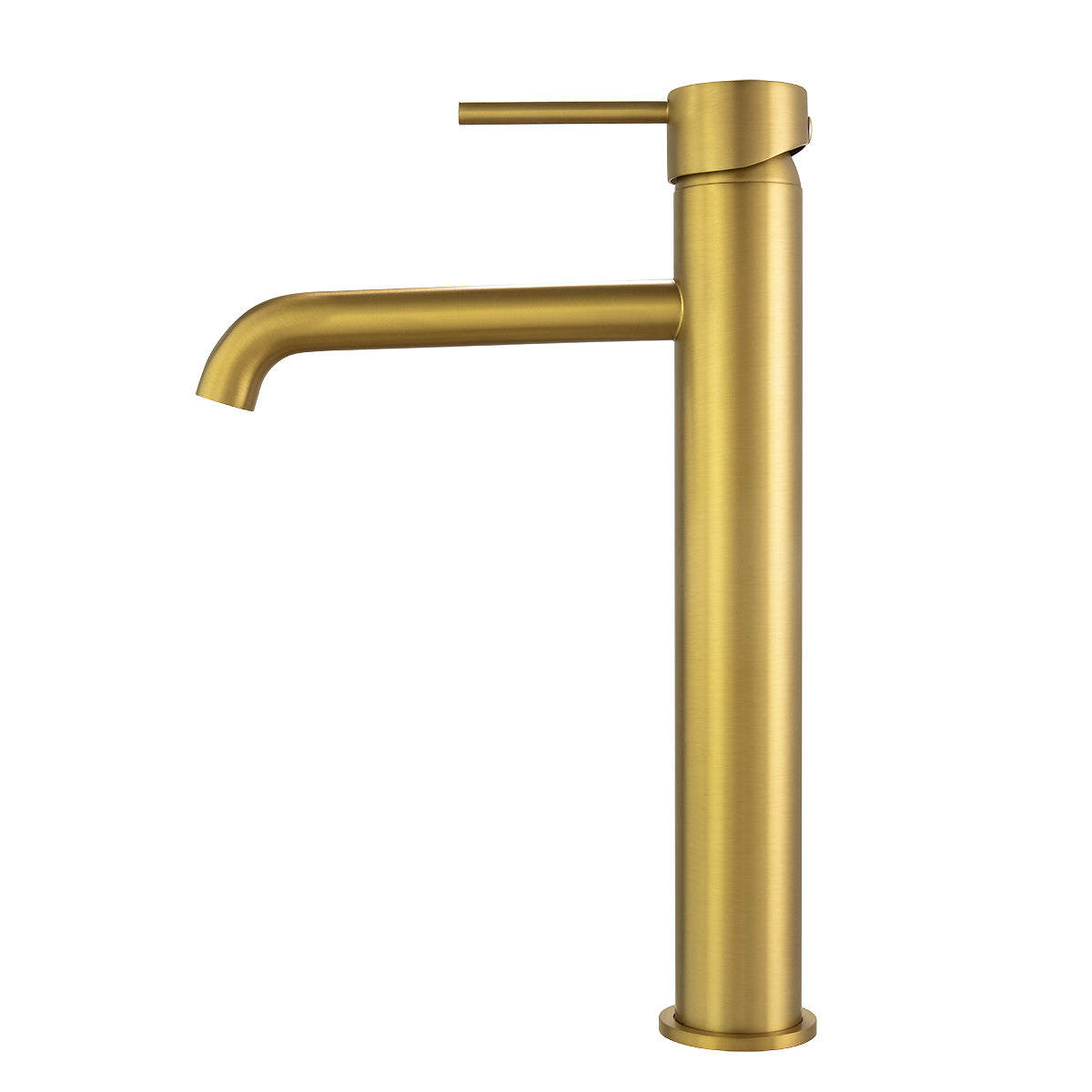 Lucid Pin Round Tall Basin Mixer - Brushed Gold