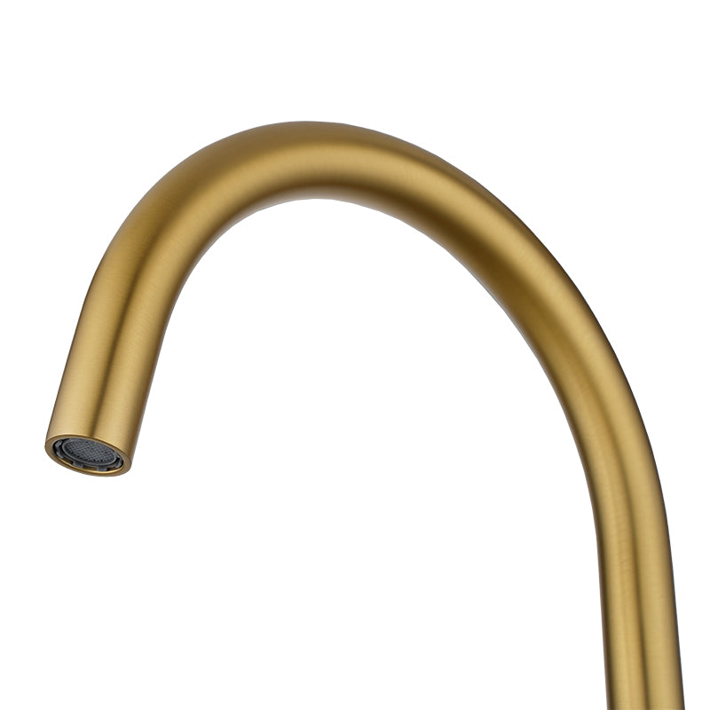 Moon Series Swivel Basin Mixer - Brushed Brass