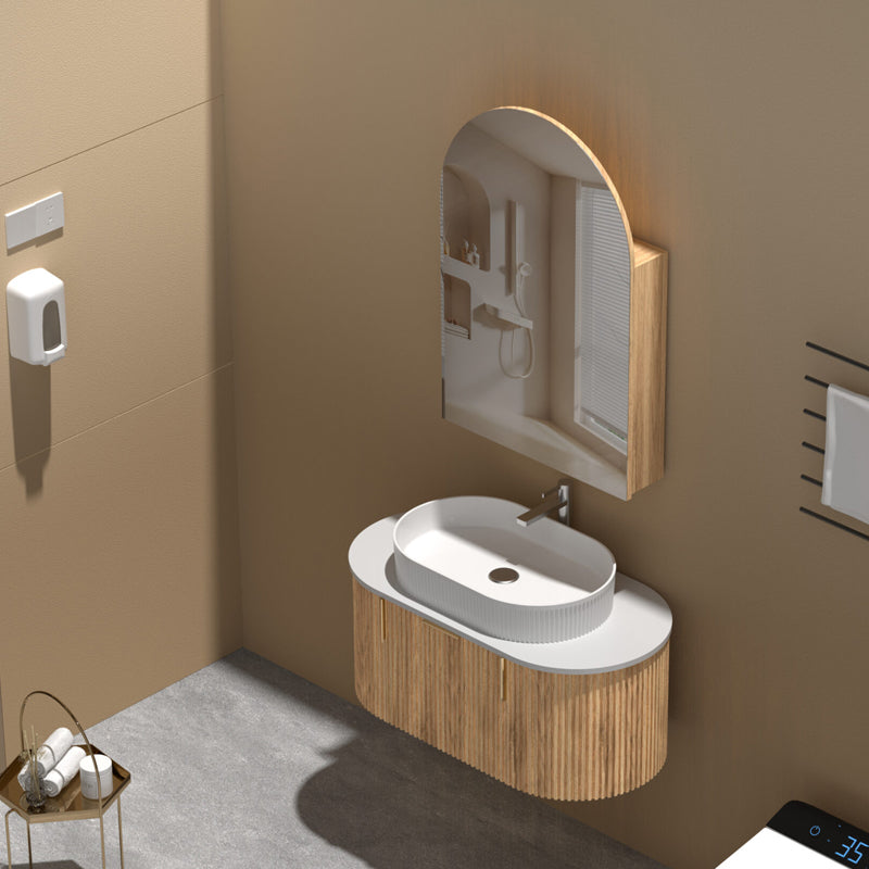 Carysil Imperial Arch Shaving Cabinet 600x900mm - Walnut