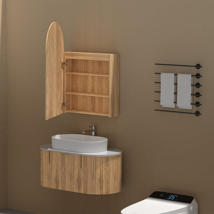 Carysil Imperial Arch Shaving Cabinet 600x900mm - Walnut