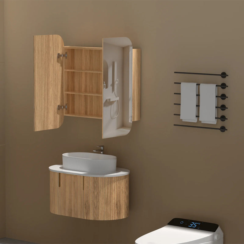 Carysil Grand Shaving Cabinet 750x800mm - Walnut