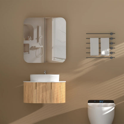 Carysil Grand Shaving Cabinet 750x800mm - Walnut