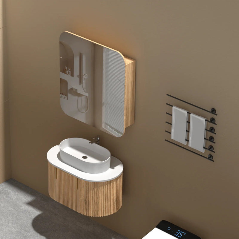 Carysil Grand Shaving Cabinet 750x800mm - Walnut