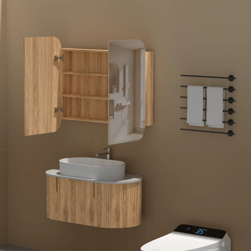 Carysil Grand Shaving Cabinet 900x800mm - Walnut