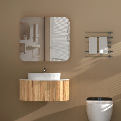 Carysil Grand Shaving Cabinet 900x800mm - Walnut