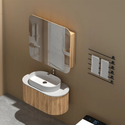 Carysil Grand Shaving Cabinet 900x800mm - Walnut