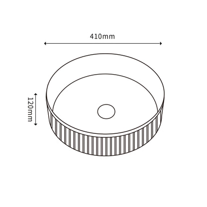 Cascade Fluted Round Art Basin - Matte Black