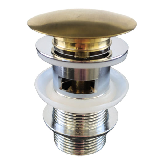 Metal Cap Pop-Up Waste 32/40mm With Overflow - Brushed Gold