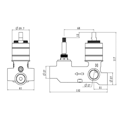 Wall Mixer In-wall Part(Double Functions)