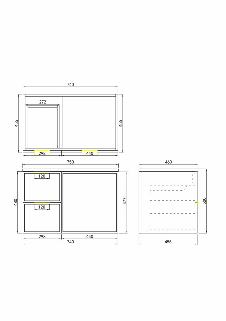 Miami Green Wall Hung 750mm Vanity