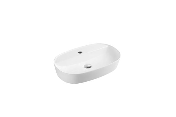 Evea Above Counter Rect-oval Basin with Overflow - Gloss White