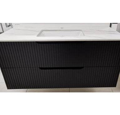 Fluted Wall Hung Drawer 900mm Vanity