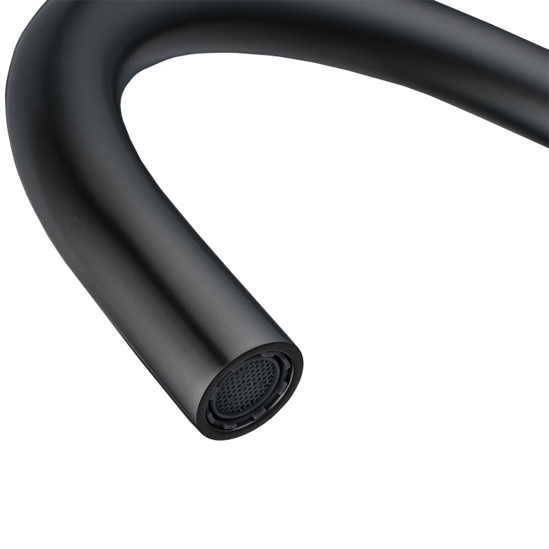 Moon Series Swivel Basin Mixer - Brushed Gunmetal Grey