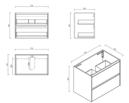 Hera Wall-Hung Vanity – Oak